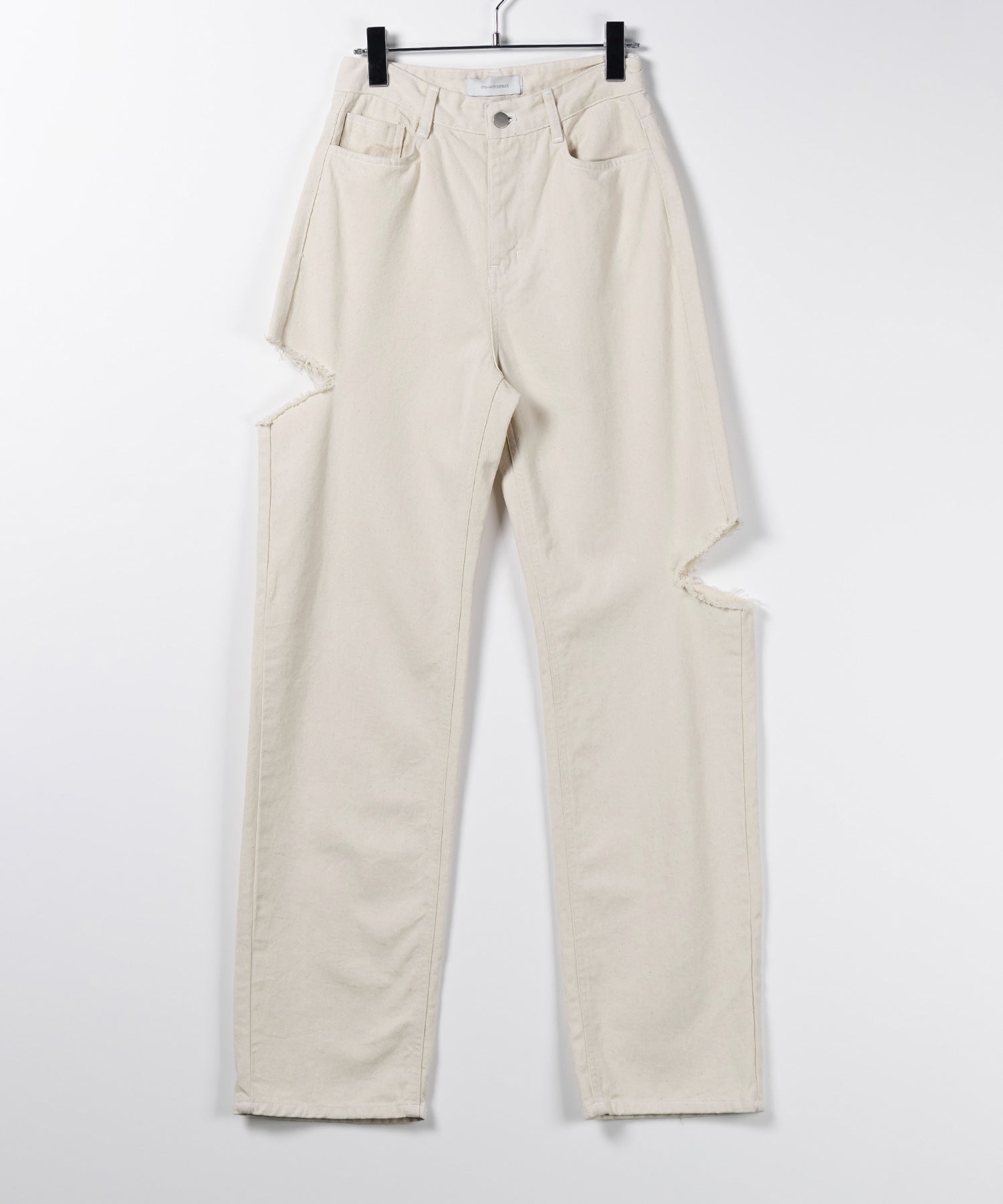 【 7color / 3size 】カットアウトサイドスリットロングデニムパンツ