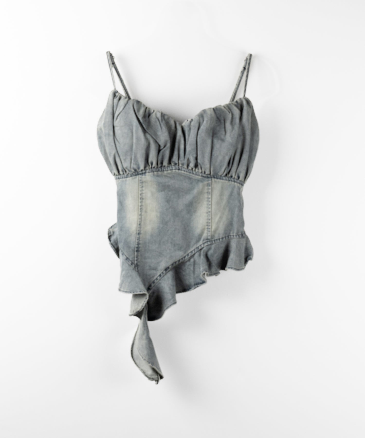 【 2点セット 】ヴィンテージデニムビスチェ & レイヤードTシャツセット / vintage denim bustier & layered T-shirts set