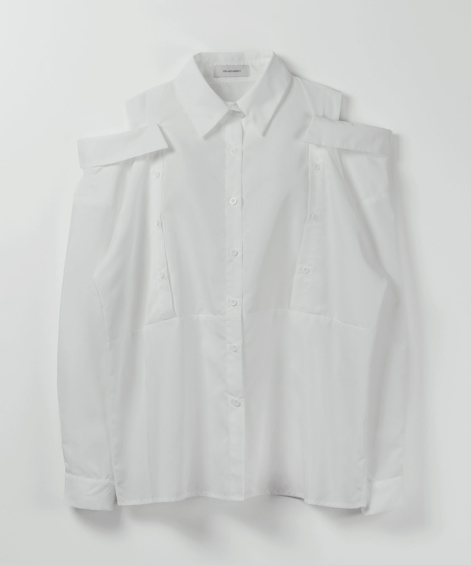 【 3color 】オープンショルダーカットアウトビッグシャツ / open shoulder cutout big shirt