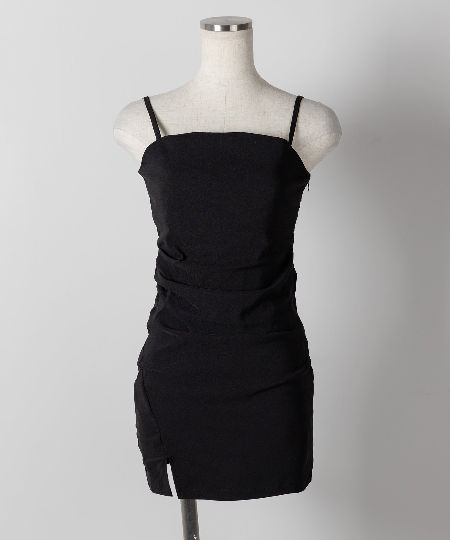 サイドタックストレッチスリットミニキャミワンピース / side tack stretch slit mini cami onepiece