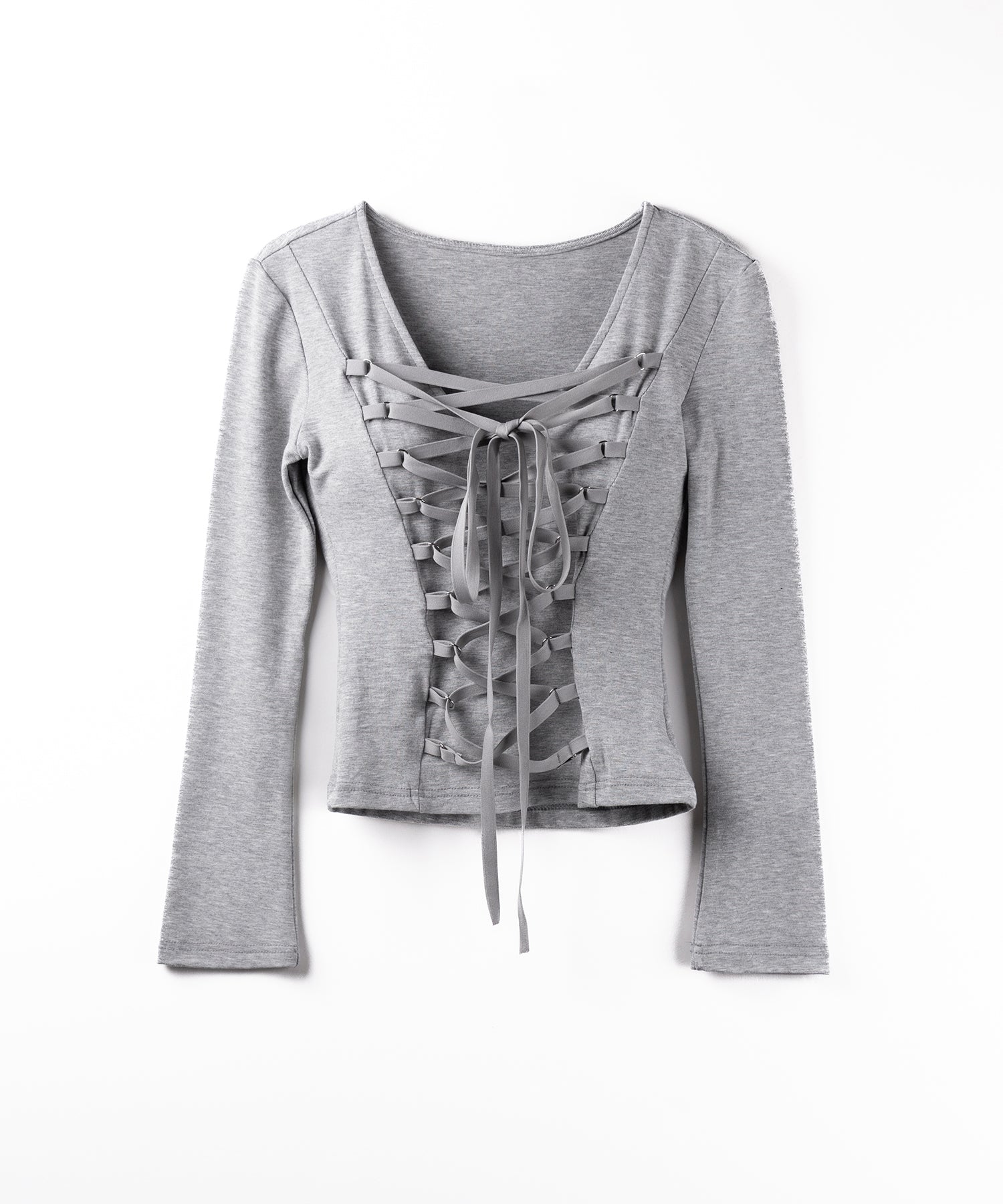 【 3WAY /2color 】レースアップコルセットリボンチョーカートップス / lace up corset ribbon choker tops