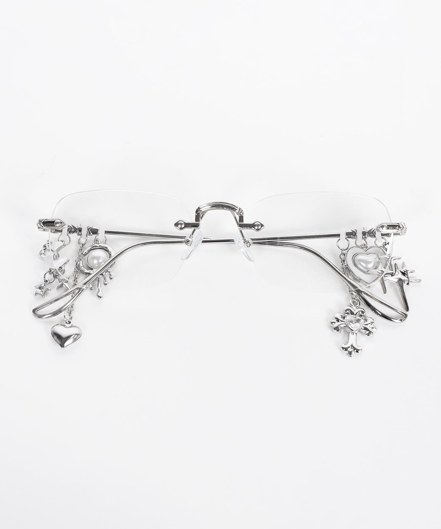 カスタムチャームリムレスメガネ /custom charm rimless glasses