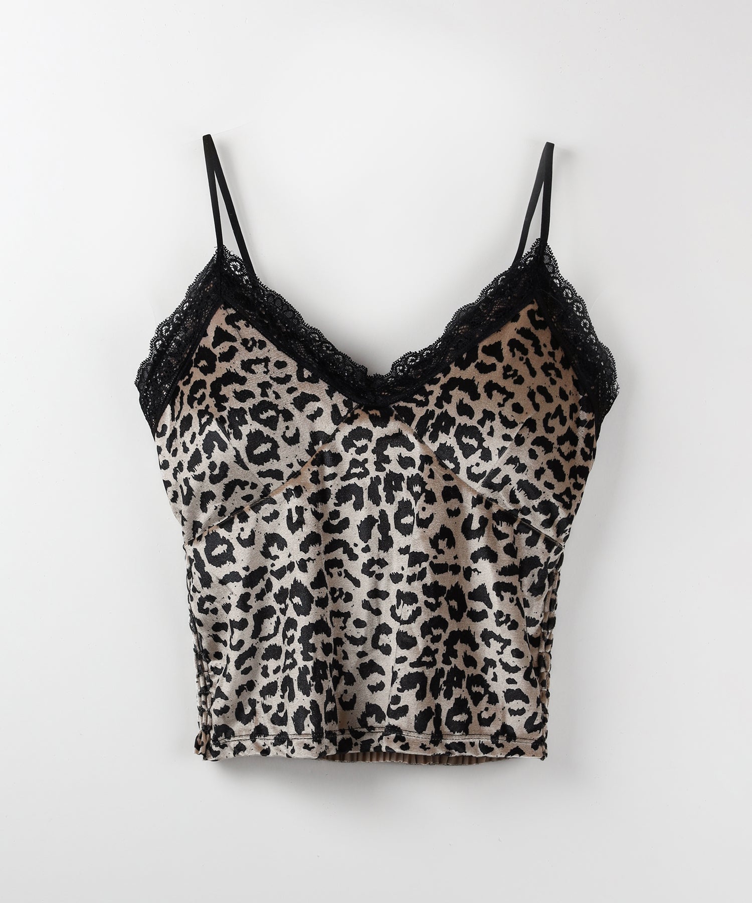 【 カップ付き 】レオパードベロアレースキャミビスチェ / reopard velor lace camisole bustier