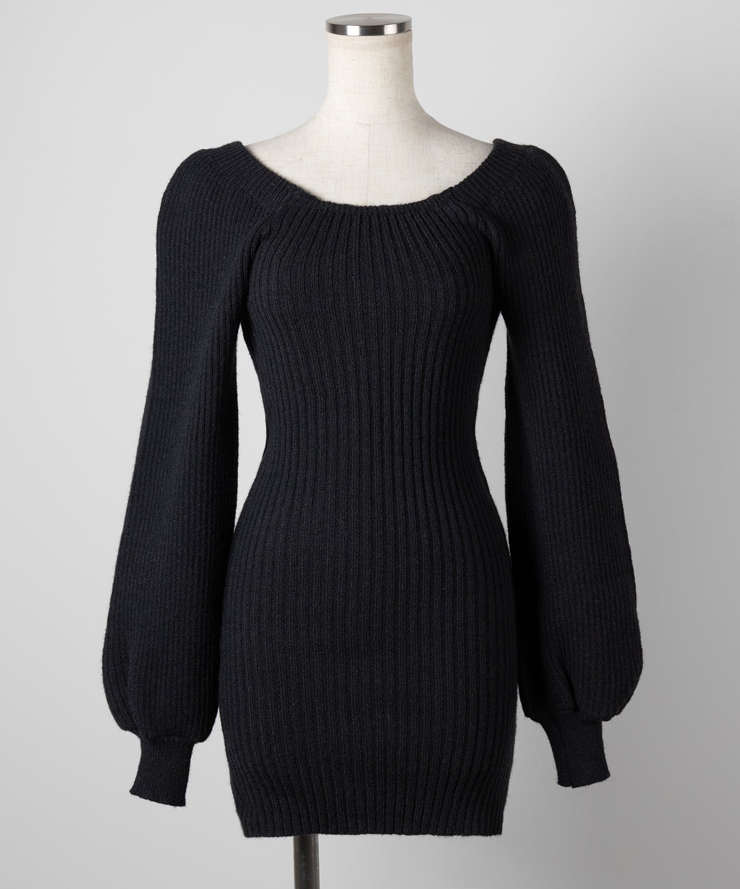 【 2color 】スクエアネックリブニットミニワンピース / square neck rib knit mini one piece