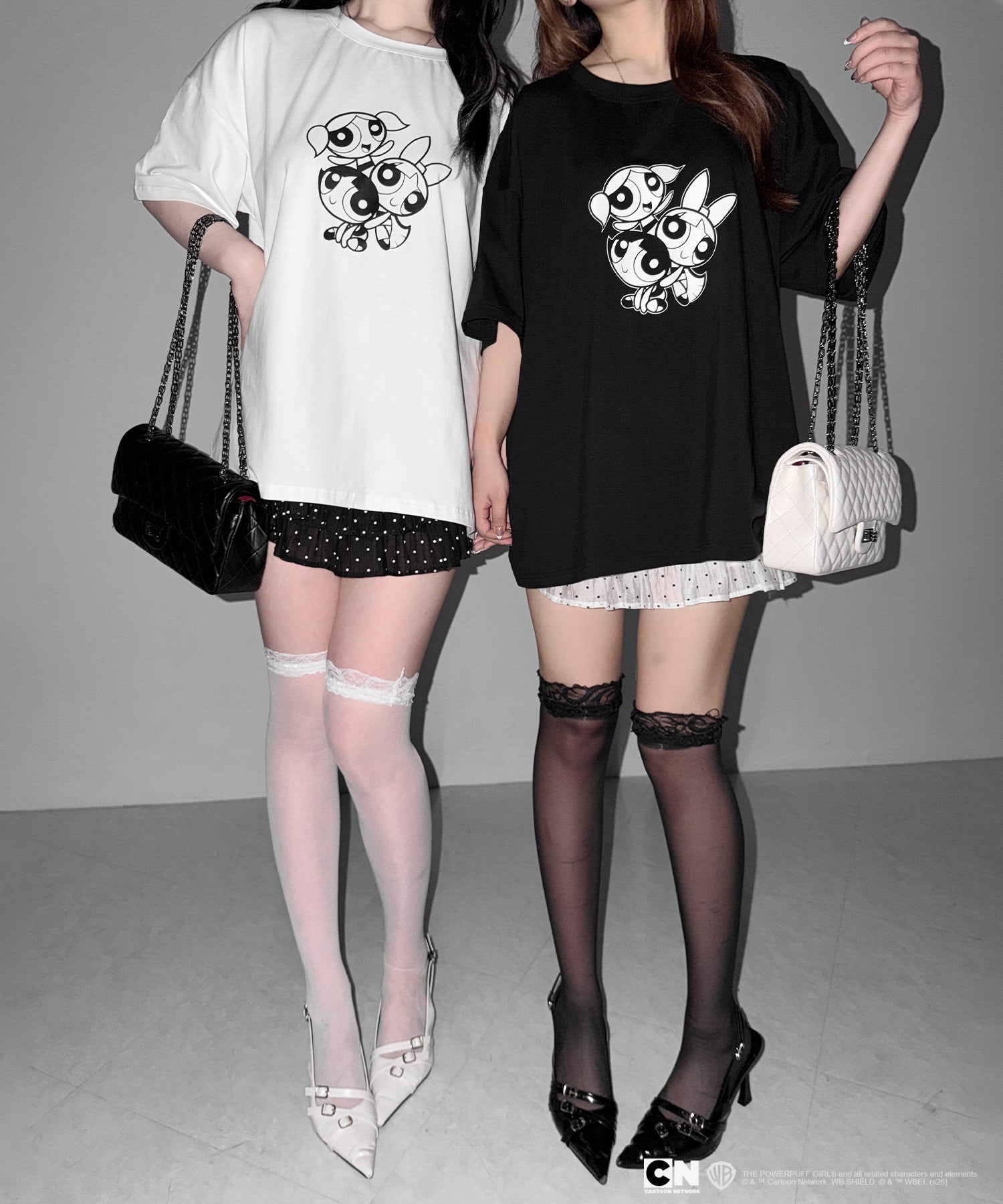 【THE POWERPUFF GIRLS】パワーパフガールズビッグプリントオーバーサイズTシャツ / big print oversize Tee【 セットアップ着用可能 】