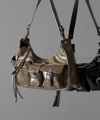 【 ショルダーにできる2WAY 】 4アウトポケットワンハンドルショルダーバッグ / 4 outpocket onehandle shoulder bag