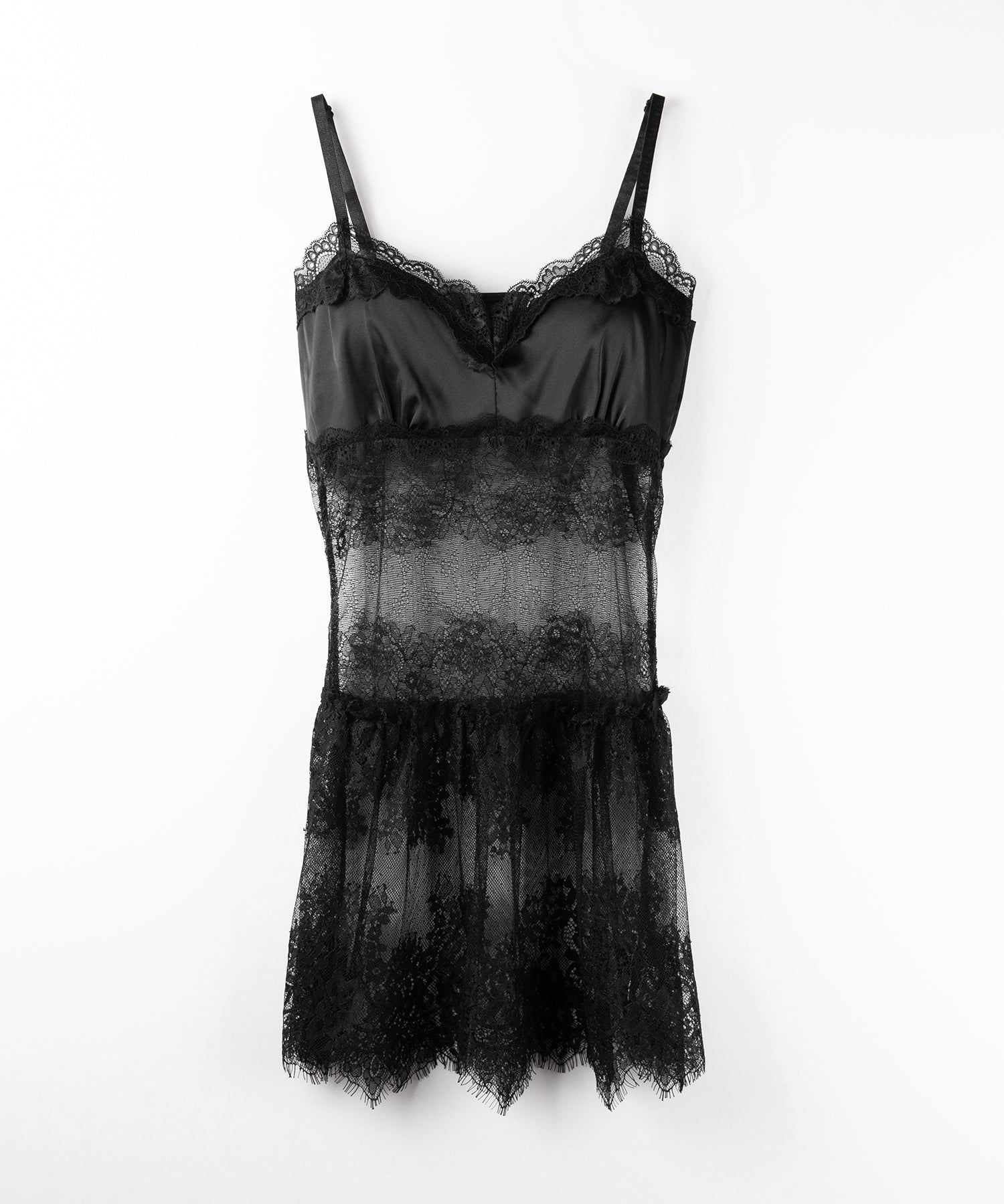 サテンレースドッキングランジェリーチュニックキャミソール / satin lace docking lingerie tunic camisole