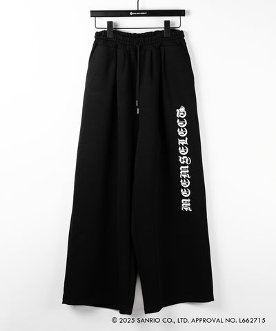 【 HELLO KITTY × me+em select 】ハローキティグランジロゴワイドスウェットパンツ / Hello Kitty grunge logo wide sweatpants 【 セットアップ着用可能 】