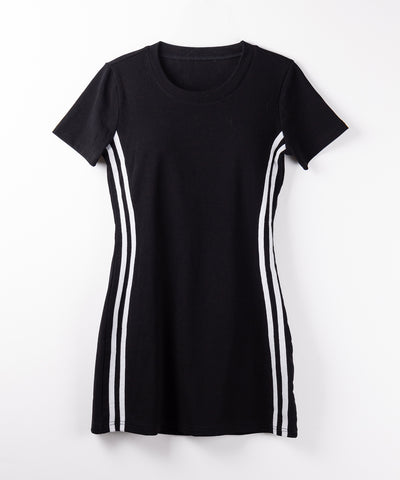 半袖サイドラインタイトミニワンピース / short sleeve side line tight mini onepiece