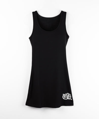 グランジロゴバッククロスタンクトップミニワンピ / grunge logo back cross tanktop mini onepiece