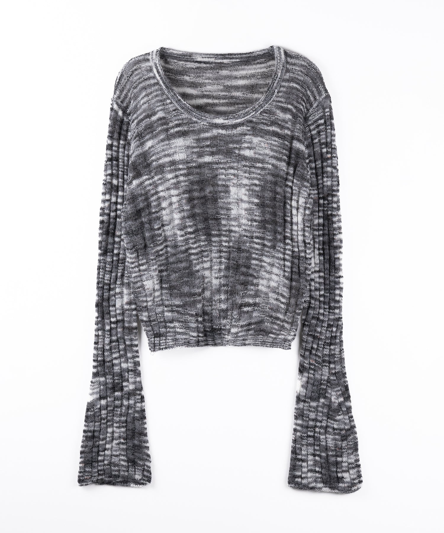 メランジルーズシアーリブニット / melange loose sheer rib knit