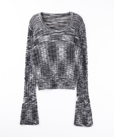 メランジルーズシアーリブニット / melange loose sheer rib knit