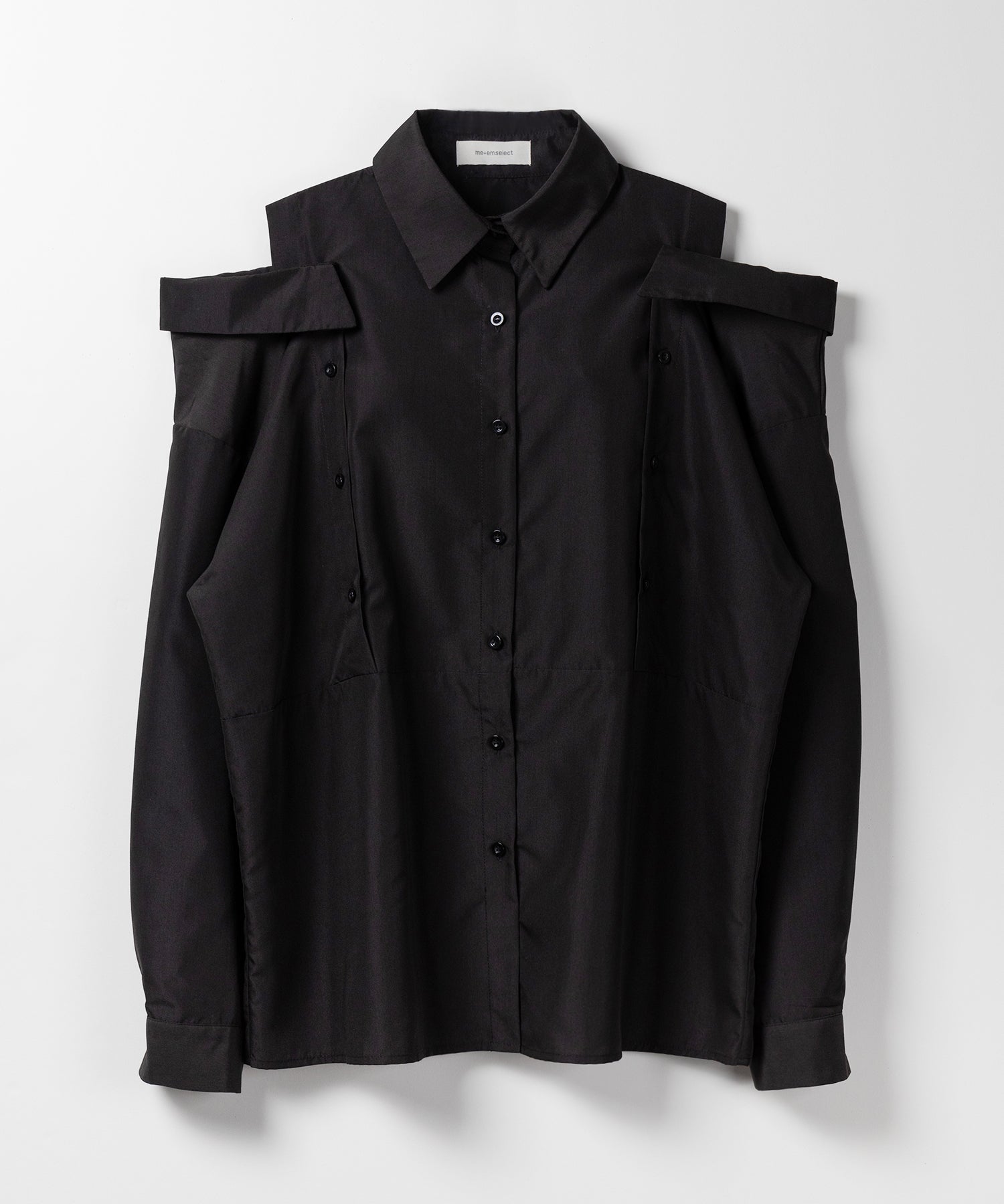 【 3color 】オープンショルダーカットアウトビッグシャツ / open shoulder cutout big shirt