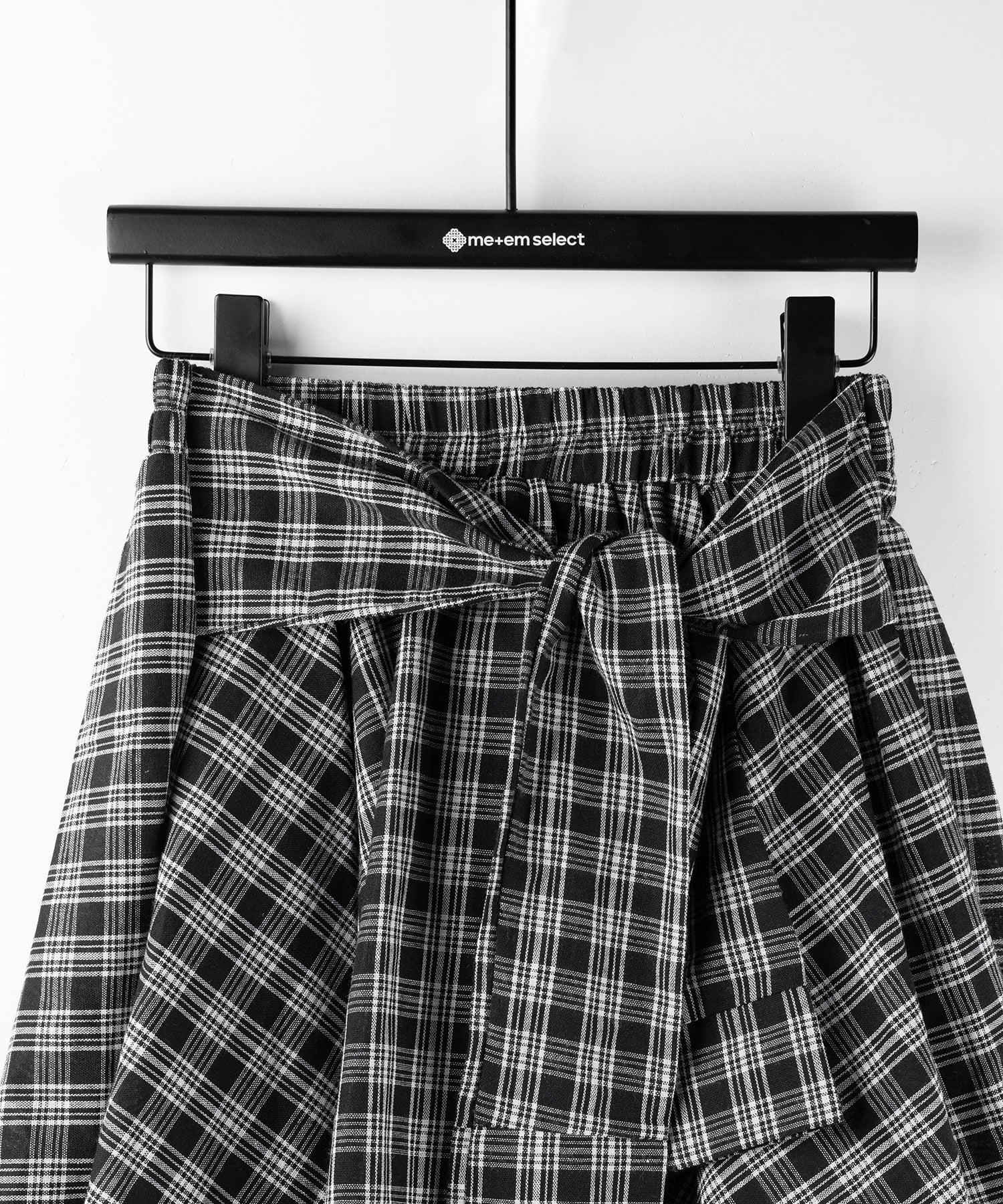 【 選べる2素材/インナーパンツ裏地付 】シャツレイヤードチェックミニスカート / shirt layered check mini skirt