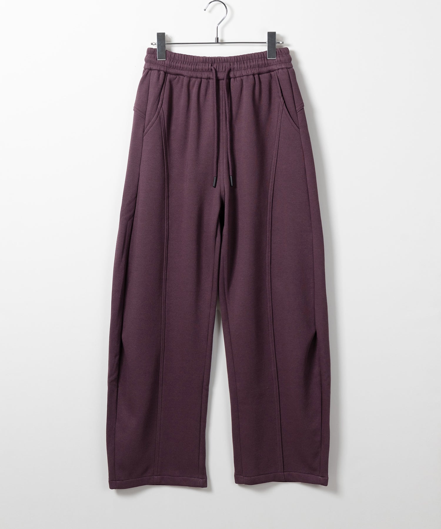 【 裏起毛 】カーブラインサイドタックワイドスウェットパンツ