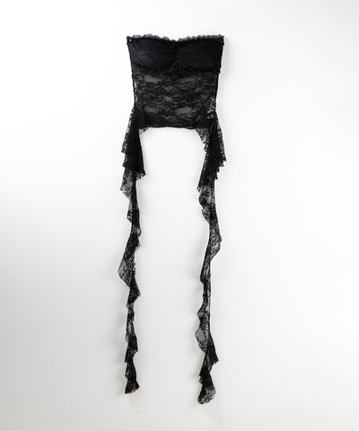 アシンメトリーフリルレースベアトップス / asymmetry frill lace bare tops