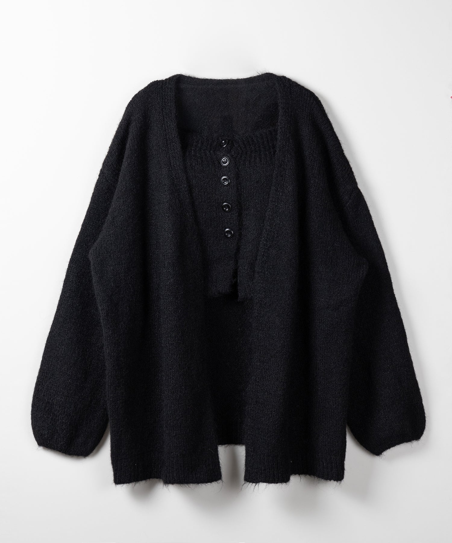 【 2点セット 】ニットボタンビスチェ +ロングカーディガンセット / knit button bustier + long cardigan set