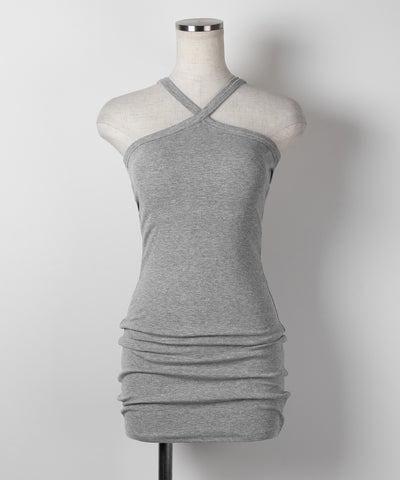 【 カップ付き 】クロスストラップミニキャミワンピース / cross strap mini cami onepiece