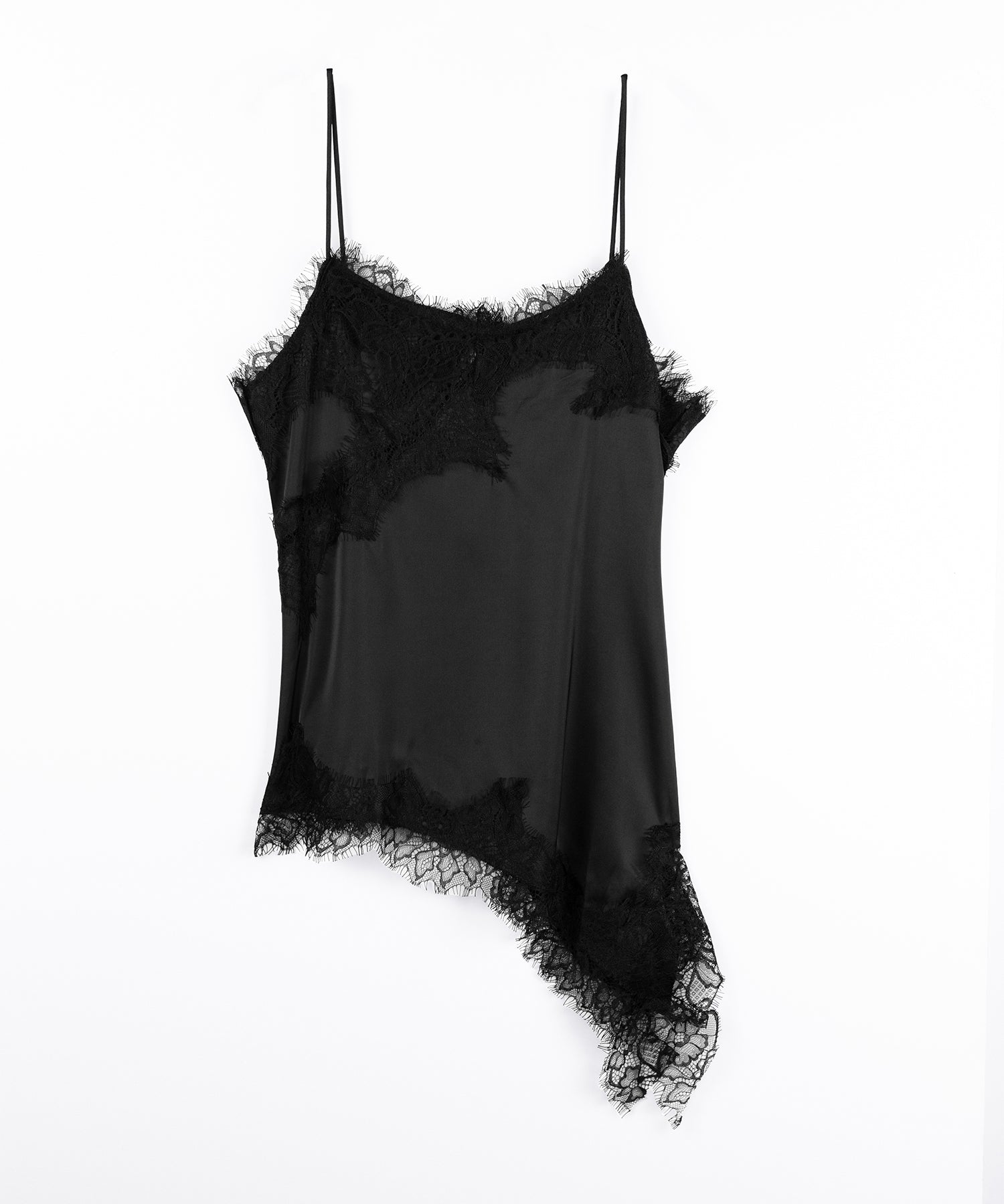 ランジェリーサテンレースキャミチュニック / lingerie satin lace camisole tunic