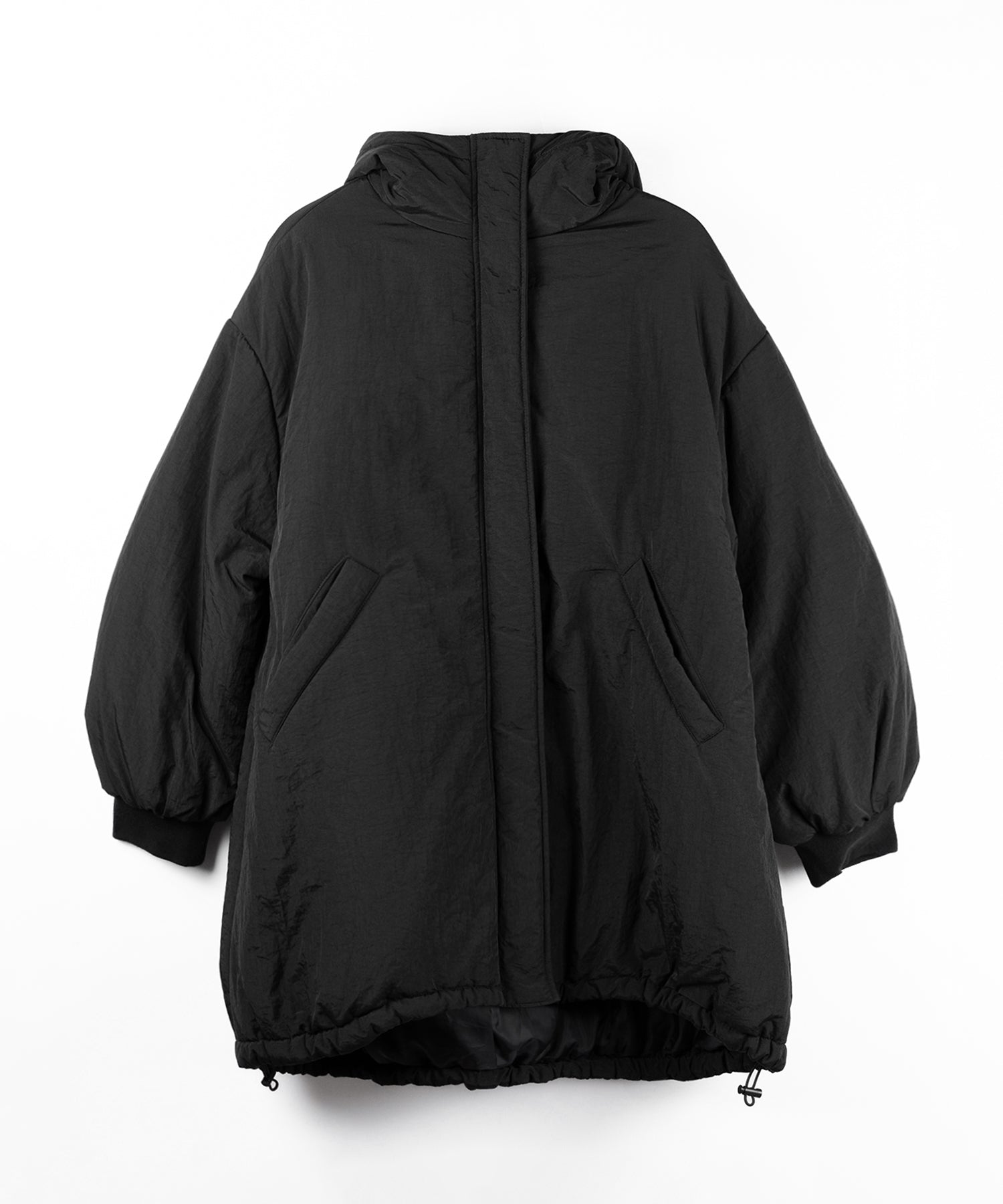 【 裾絞り可能2WAY 】フード付きパファーエコダウンモンスターコート / 2WAY Hooded puffer eco down monster coat