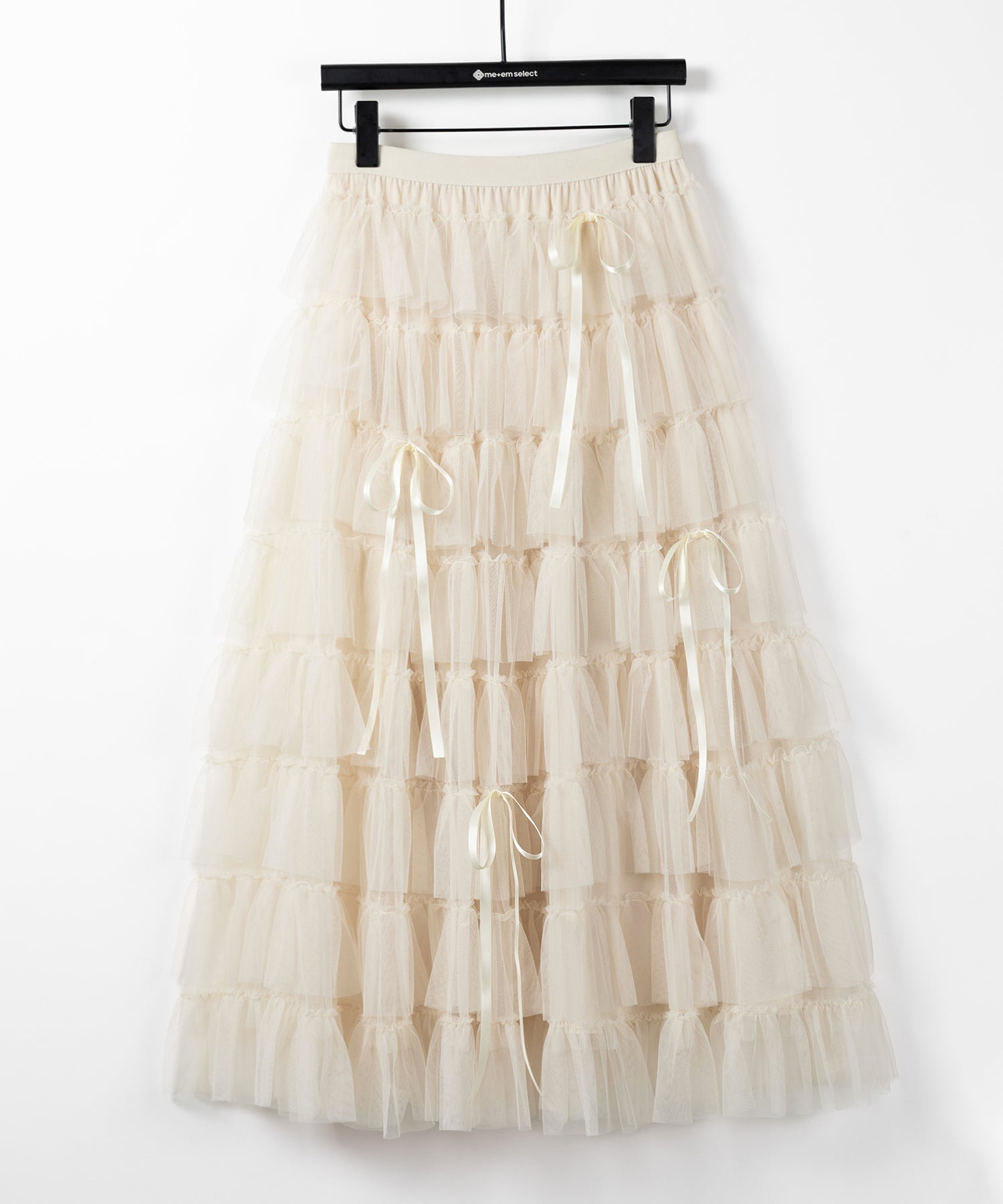【 4color 】ストラップリボンバレエコアチュールスカート /strap ribbon ballet core tulle skirt