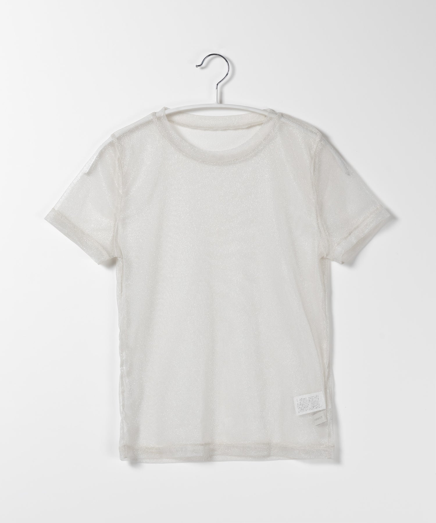 【 選べる3color/2size 】シルバーラメチュールシースルーTシャツ