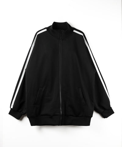 【 無地/配色を選べる2color 】サイドラインオーバーサイズトラックジャケット / sideline oversize track jacket