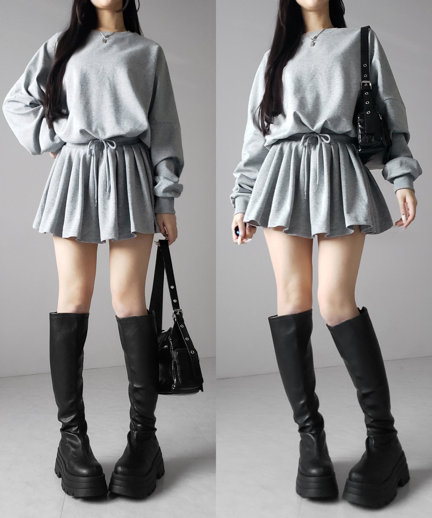 オーバースウェットフレアミニワンピース / over sweat flare mini onepiece