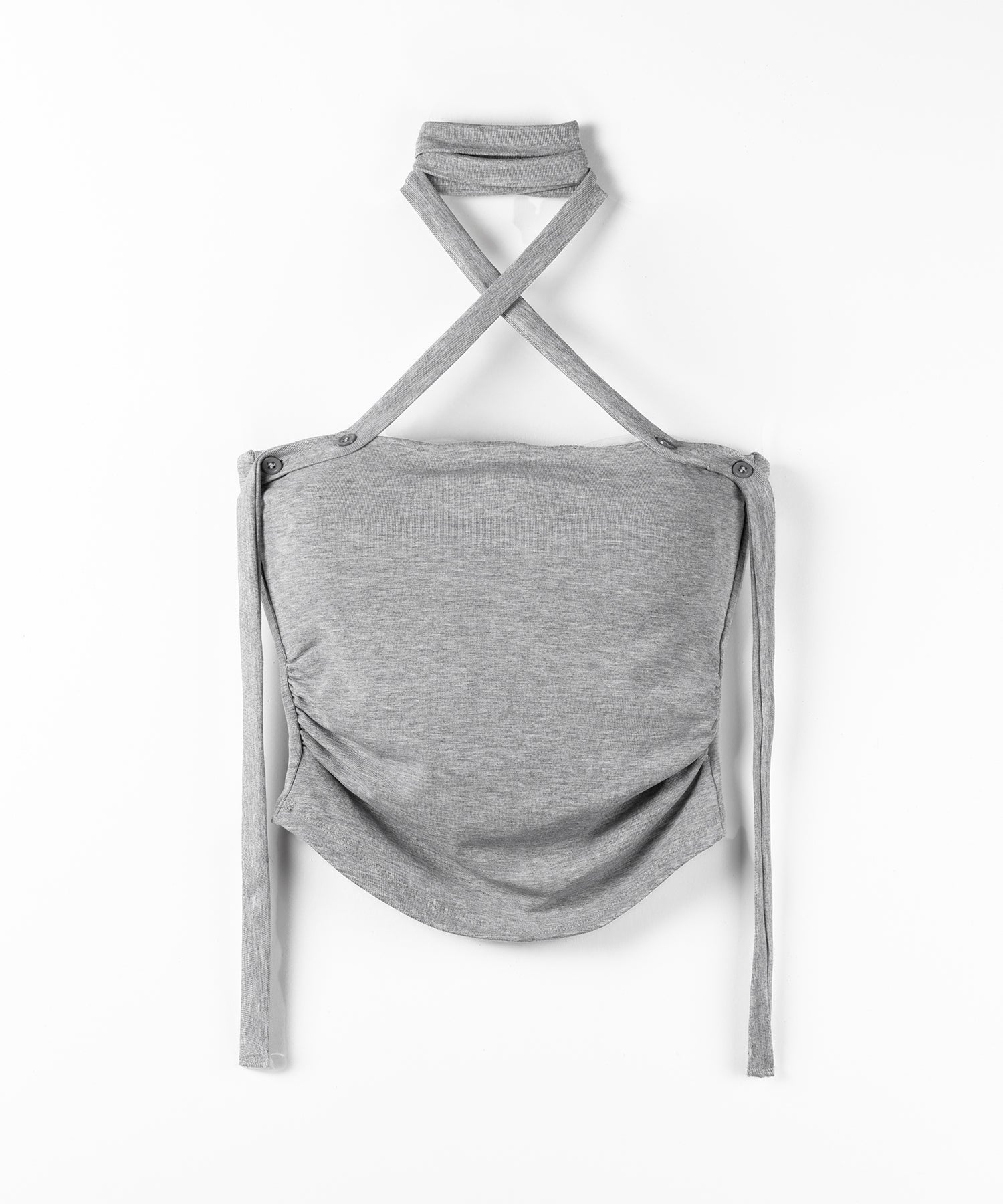 【 3color / カップ付 】ロングチョーカークロスネックキャミソール / long choker cross neck camisole