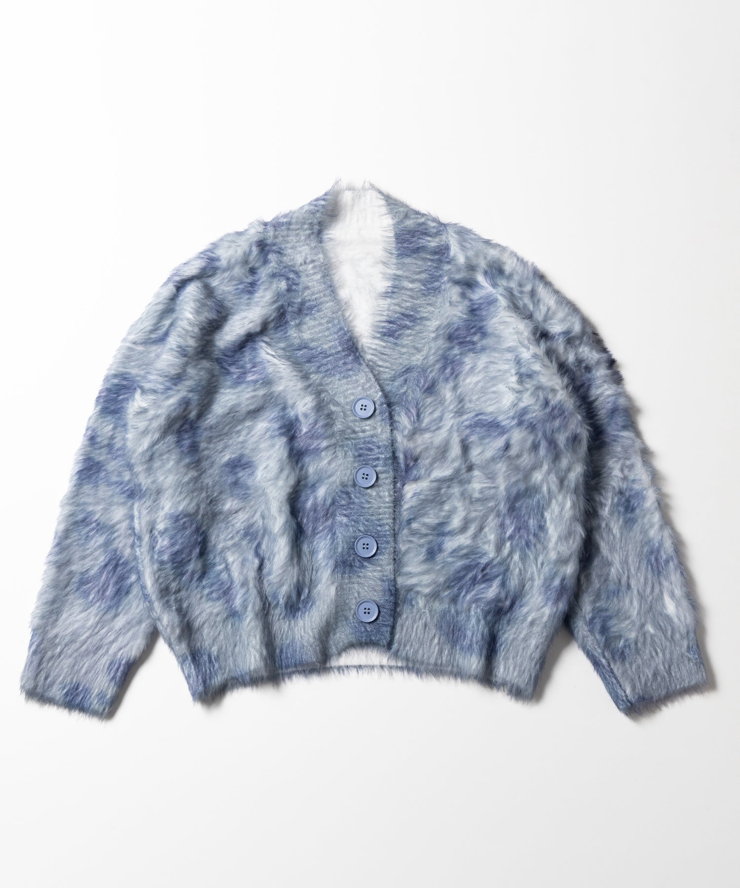 【 2color 】レオパードマーブルシャギーニットカーディガン / reopard marble knit shaggy cardigan