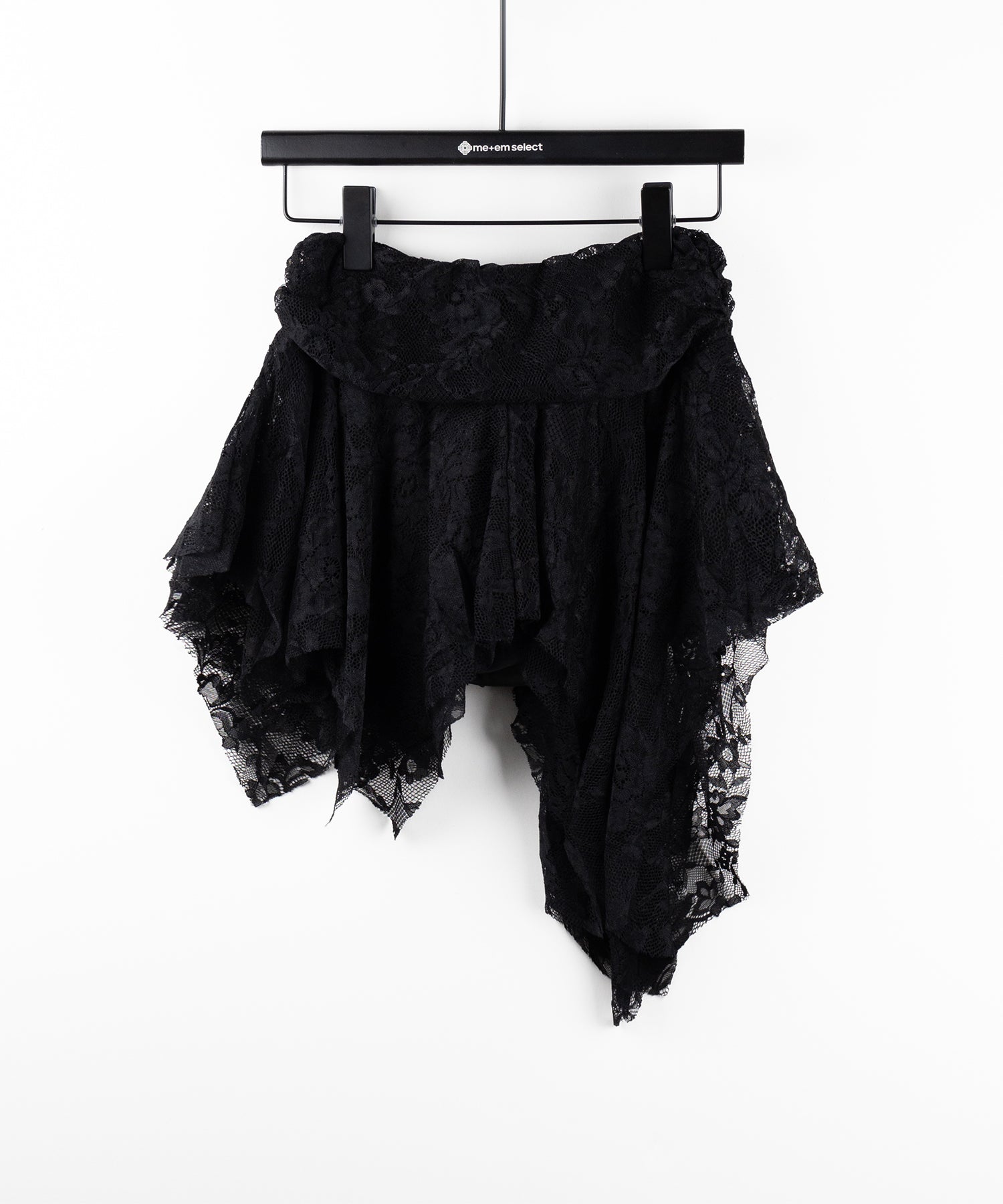 【 インパン裏地付】アシンメトリーフリルレースミニスカート / asymmetry frill lace mini skirt
