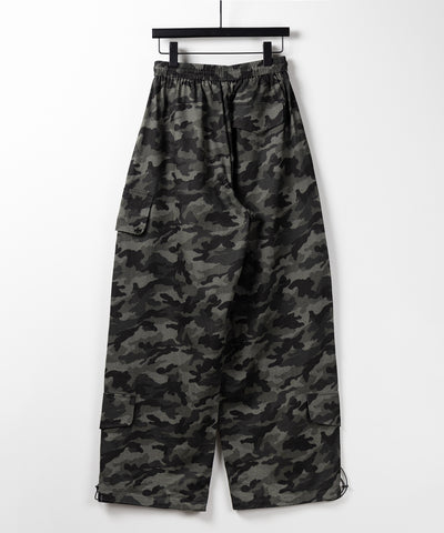 【 裾絞り可能2WAY 】カモフラミリタリーツイルワイドカーゴパンツ / camouflage military twill wide cargo pants