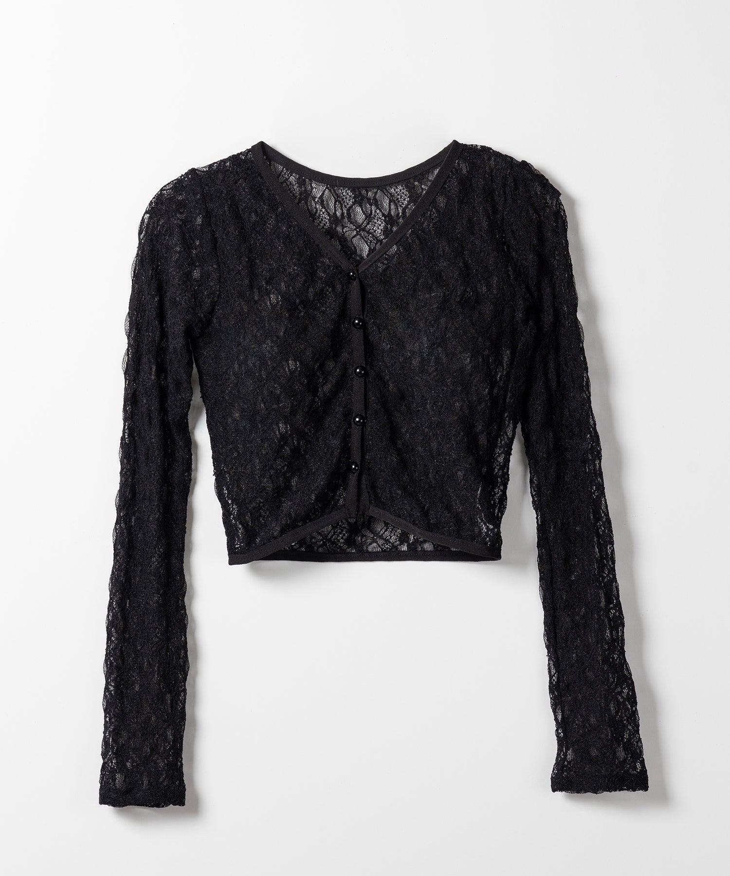 【 2color 】フロントボタンショートレースカーディガン / front button short lace cardigan