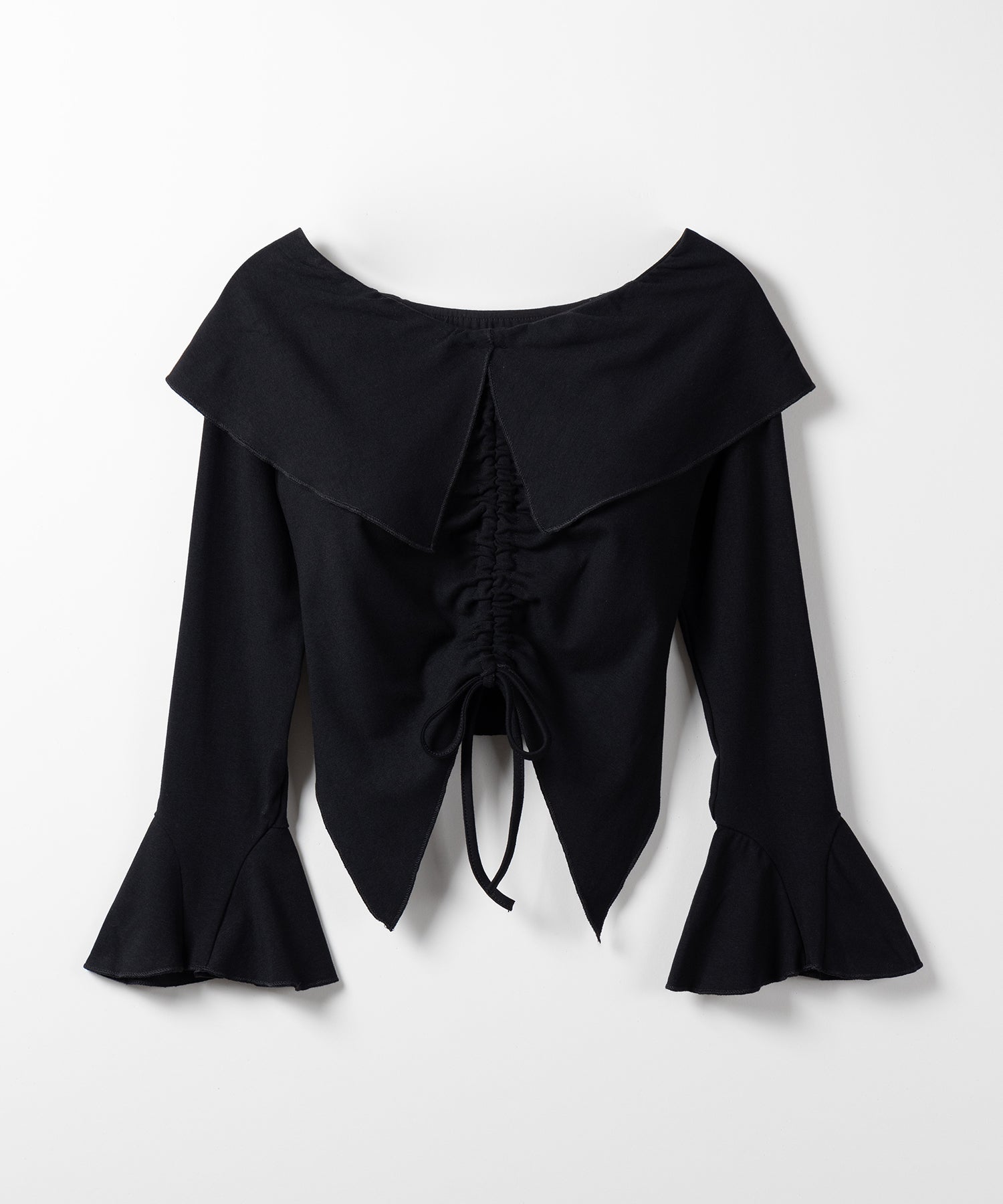 シャーリングフロントスリットオフショルトップス / shirring front slit offshoulder tops