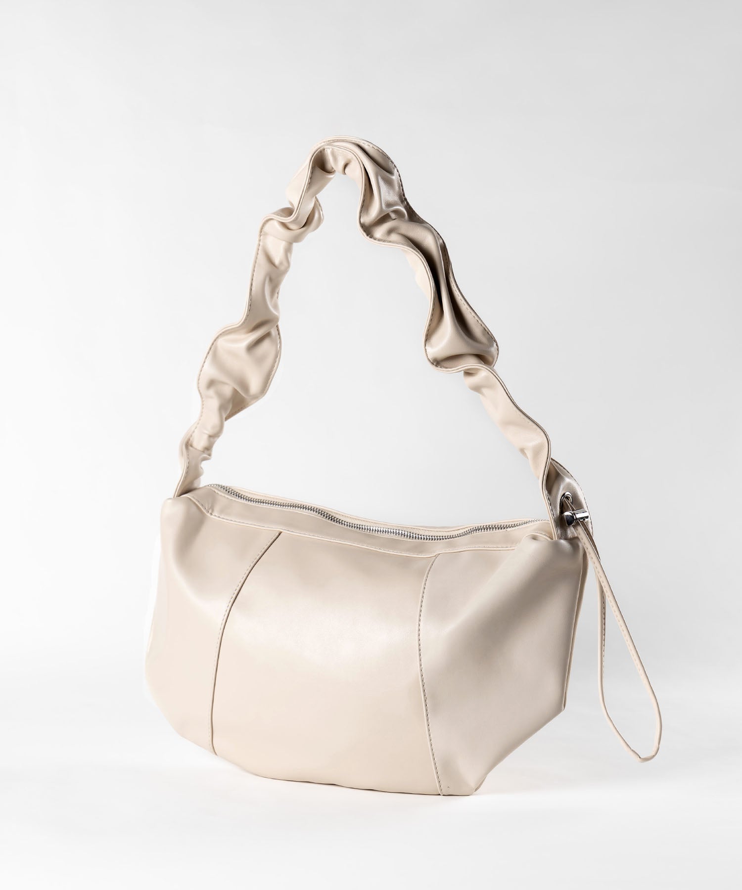 シャーリングハンドルショルダーバッグ / shirring handle shoulder bag
