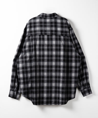 ビッグシルエットブラックチェックネルシャツ / big silhouette black check flannel shirt