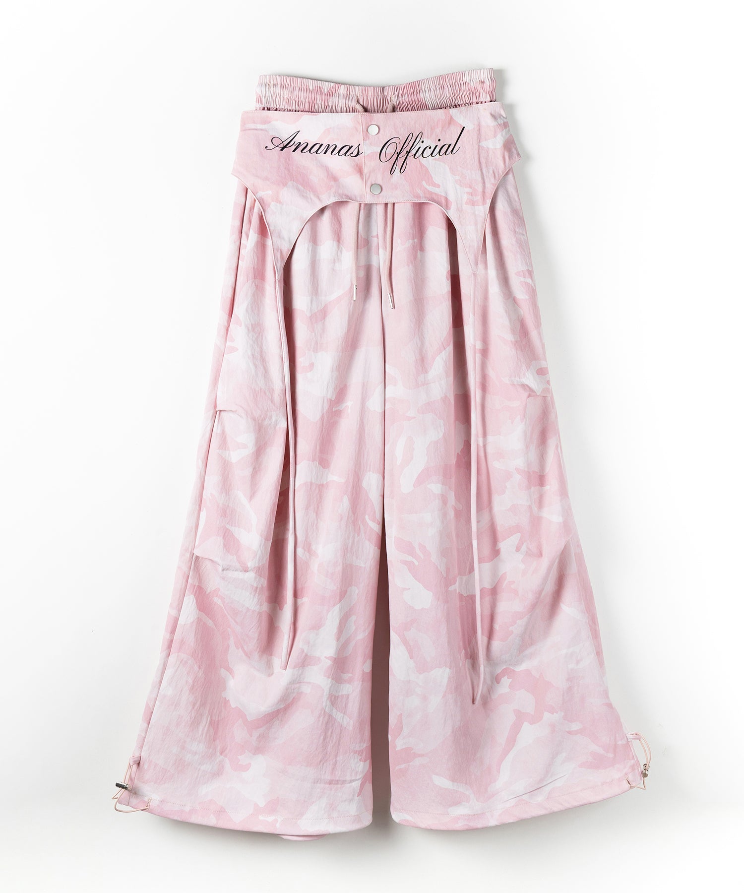 ロゴガーターカモフラタックワイドパンツ / logo garter camouflage tuck wide pants