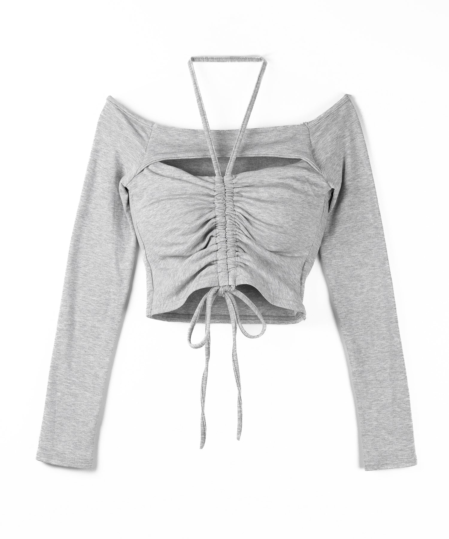 裏起毛カットアウトシャーリングぴちカットソートップス / urakimo cutout shirring pichi cutsew tops