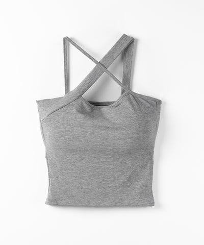 【 カップ付 】クロスネックカットアウトキャミソール / cross neck cutout camisole