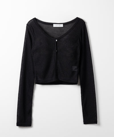 フロントボタンシアーショートカーディガン / front botton sheer short cardigan