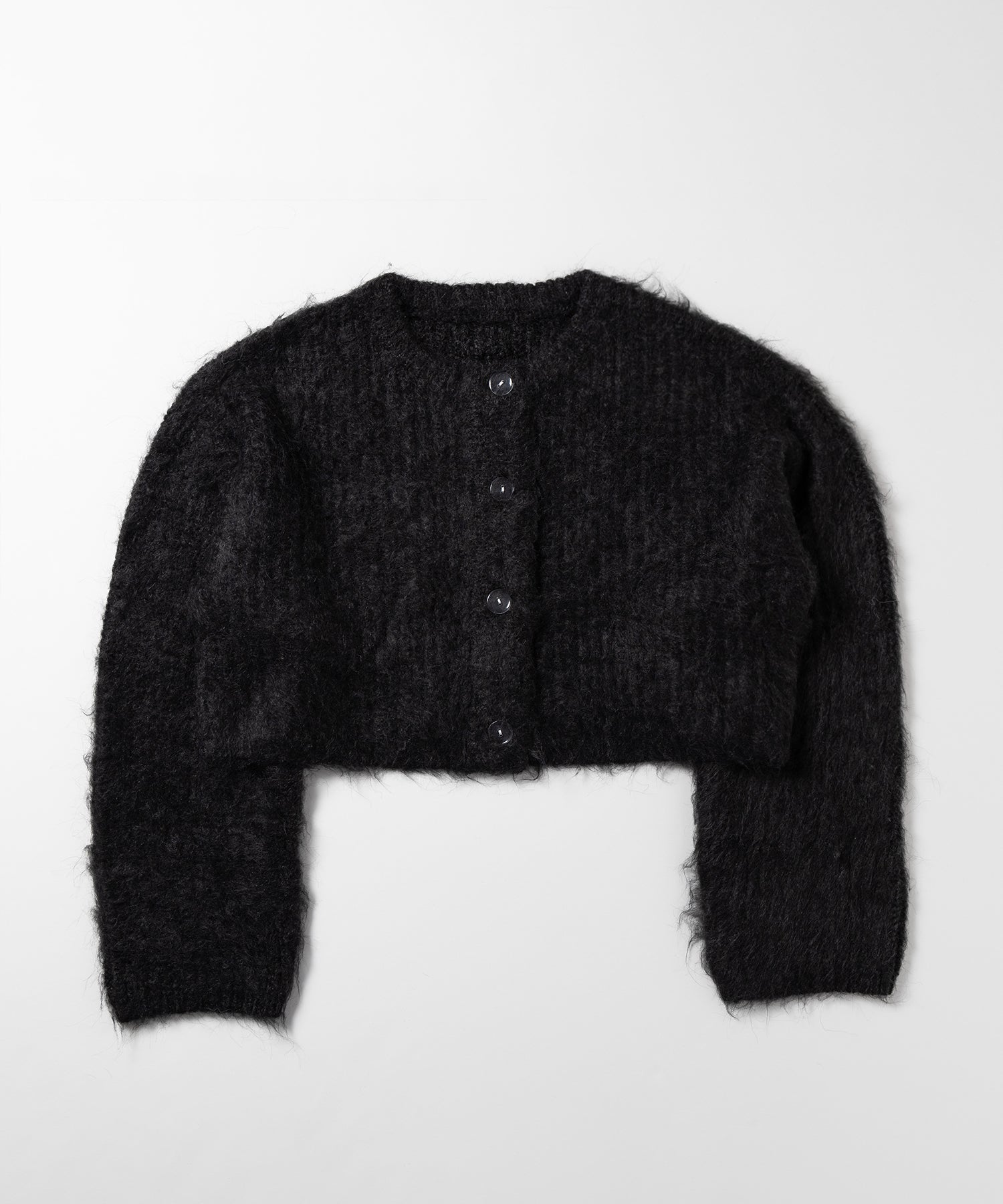 ボリュームワイドスリーブショートシャギーニットカーディガン / volume wide sleeve short shaggy knit cardigan