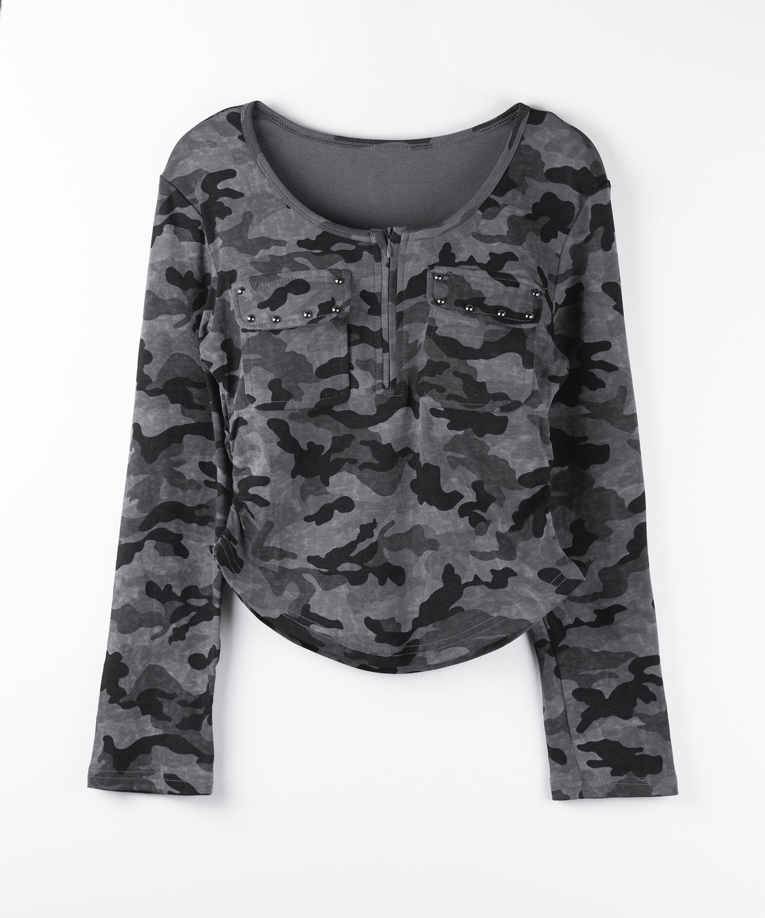 ヴィンテージカモフラアウトポケットジップロンT / vintage camouflage out pocket zip longsleeve T-shirt