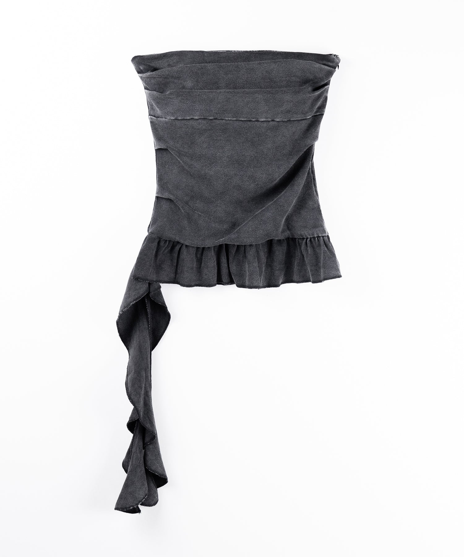 【 2color 】ヴィンテージピグメントフリルベアトップス / vintage pigment frill bare tops