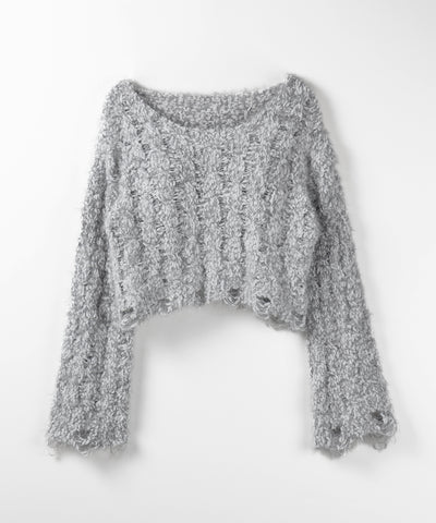 マシュマロダメージショートニット / marshmallow damage short knit