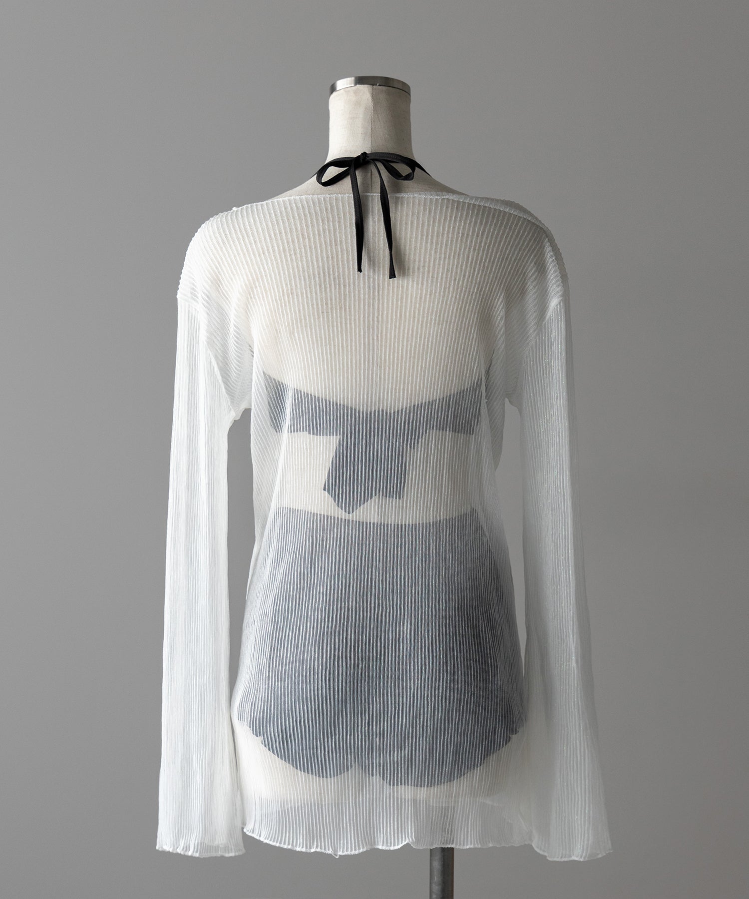 【 レディース水着/3点セット 】シアートップス付き フロントリボンホルターネックハイウエストビキニ / sheer tops set front ribbon halter neck high waist bikini