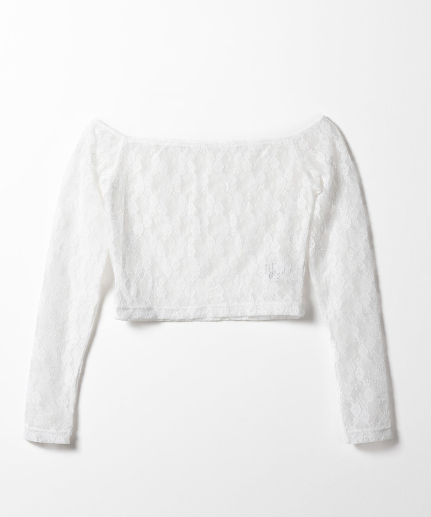 【 2color 】オフショルショートレーストップス / off-shoulder short lace tops