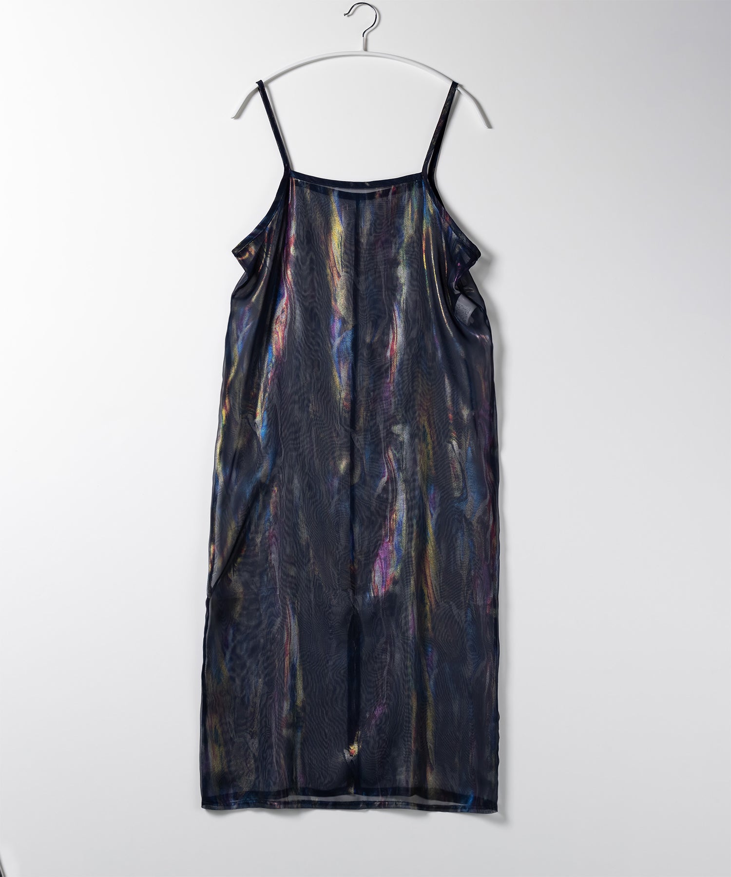 【 3color 】オーロラグロスオーガンジーバックスリットストレートキャミワンピース / Aurora gloss organdy backslit straight cami onepiece