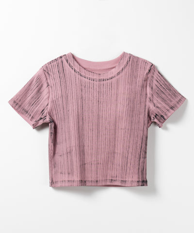 ヴィンテージプリントクロップドリブTシャツ / vintage print cropped lib Tee