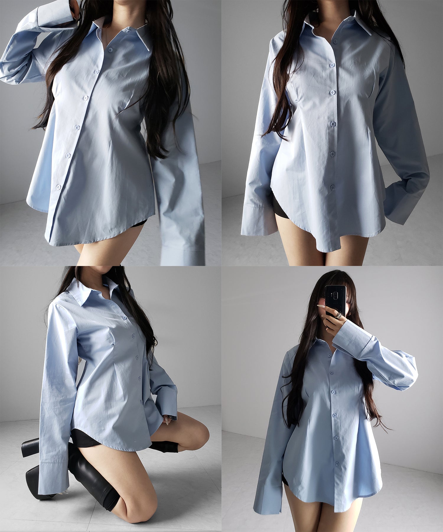 ウエストタックフレアレディシャツ / waist tuck flare lady shirts
