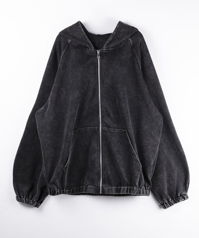 ピグメントヴィンテージ加工ジップアップパーカー / Pigment vintage zip-up hoodie